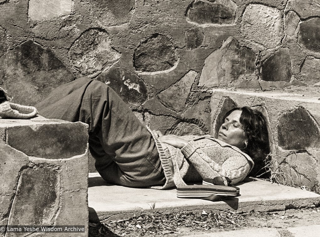 (06837_ng-3.JPG) Carol Royce-Wilder, photographer, taking a break, Yucca Valley retreat, CA 1977.