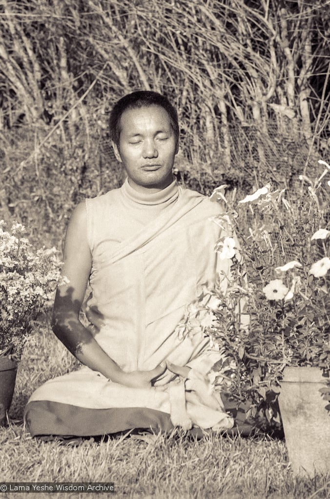 Lama Yeshe at the end of the first meditation course, Kopan Monastery, Nepal, 1971.