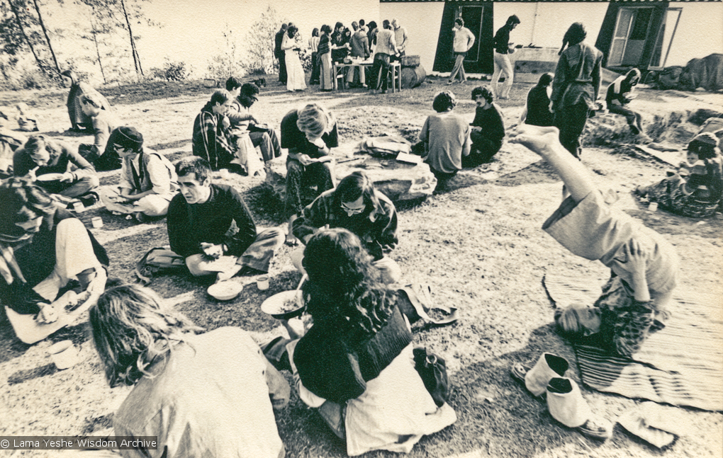 (13287_pr-2.psd) Group photos from the Fourth Meditation Course, Kopan Monastery, Nepal, 1973. Photo by Christine Lopez.