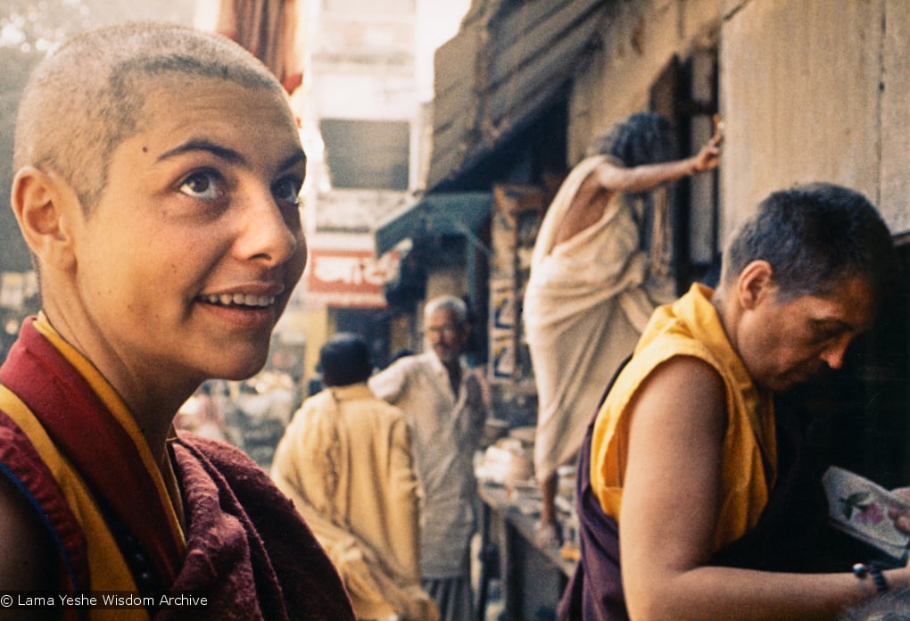 (15093_pr.jpg) Sylvia White and Zina Rachevsky in Bodhgaya, India, 1971, to attend His Holiness Dalai Lama's annual January teachings