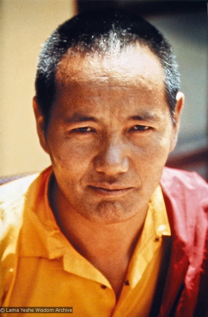 (15191_pr.psd) A portrait of Lama Yeshe by Lynda Millspaugh, Kopan Monastery, Nepal, 1973.