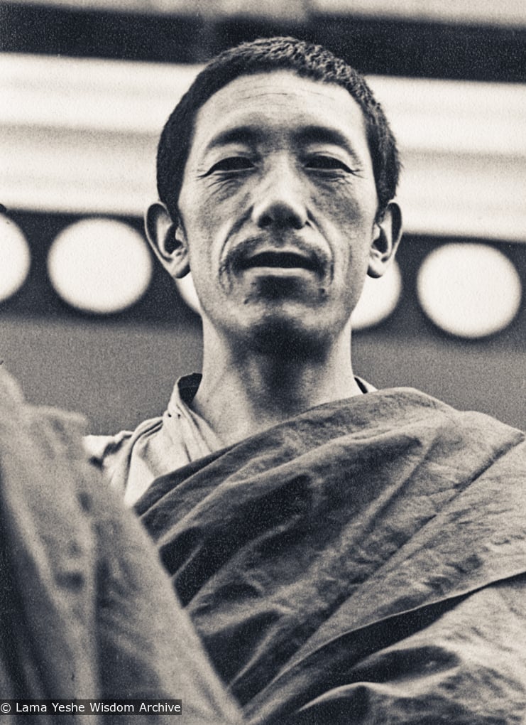 (15205_pr-3.psd) Lama Pasang Tsering at Kopan, ca 1973. He was one of Lama Yeshe's students from Buxa Duar who came to Kopan Monastery, Nepal in 1973 to help run the monastery and teach the Mount Everest Centre (MEC) children.