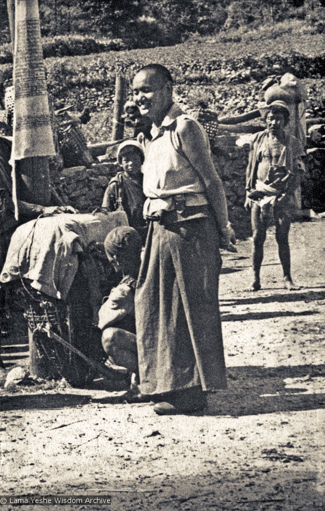 (15206_pr.psd) Lama Yeshe on the road to  Lawudo Retreat Centre, Nepal, 1973.