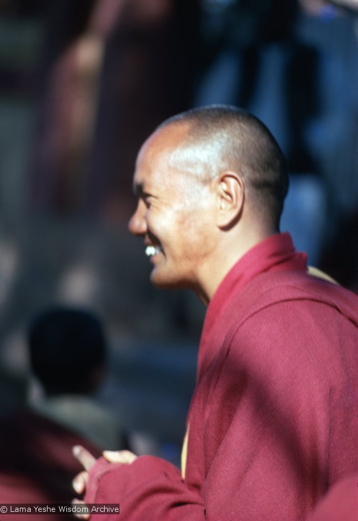 (15478_sl.tif) Lama Yeshe attending the Kalachakra empowerment in Bodhgaya, India, 1974.