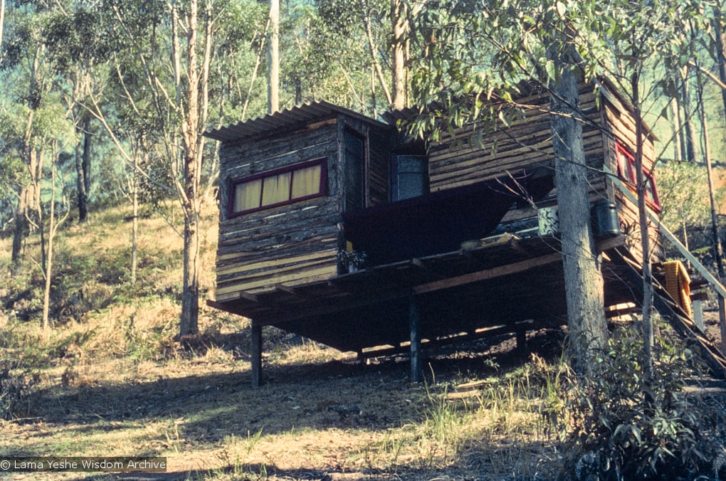 (15847_ng.tif) The lama's cabin at Diamond Valley. The lamas taught their first retreat in Australia at Diamond Valley in southeast Queensland, August, 1974.