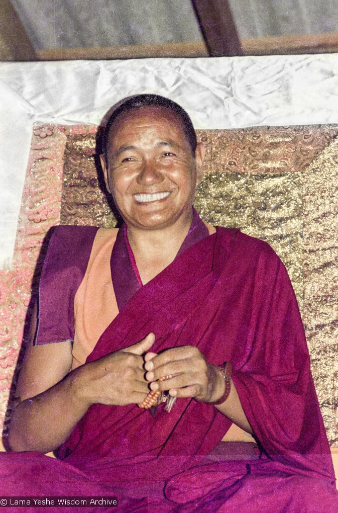 (15914_ng.tif) Lama Yeshe teaching, 1975. From the collection of images of Lama Yeshe, Lama Zopa Rinpoche and the Sangha during a month-long course at Chenrezig Institute, Australia.