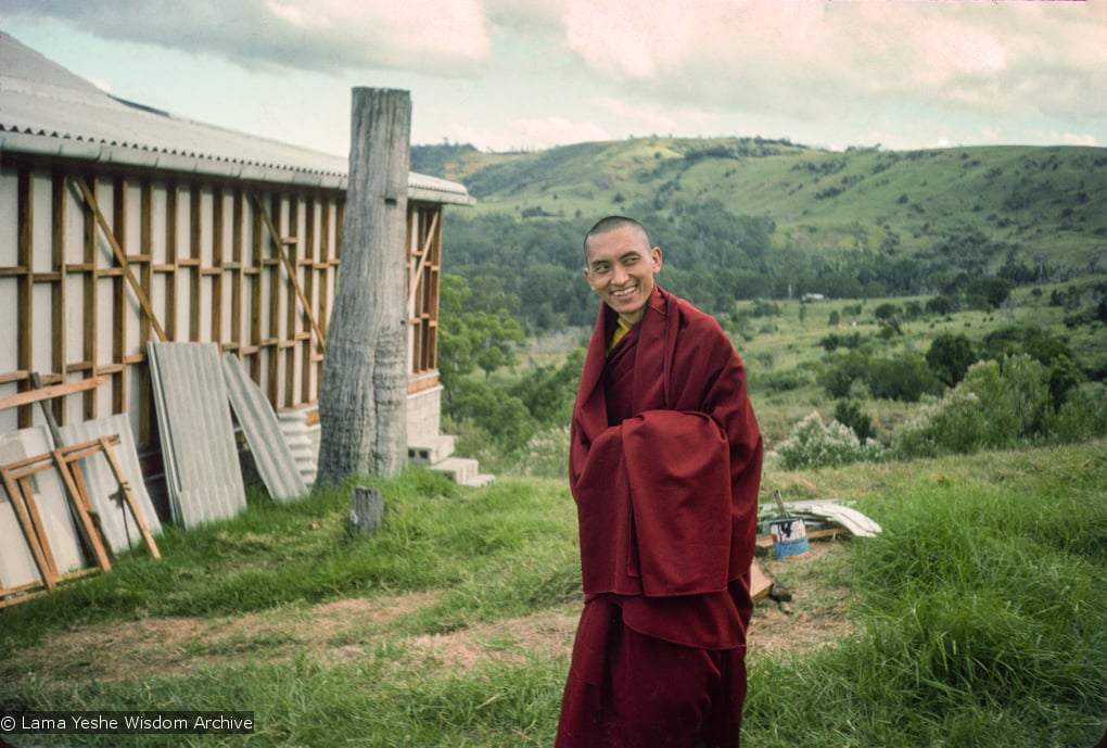 (15993_sl.tif) Photo of Lama Zopa Rinpoche during the month-long course at Chenrezig Institute, Australia, 1975.