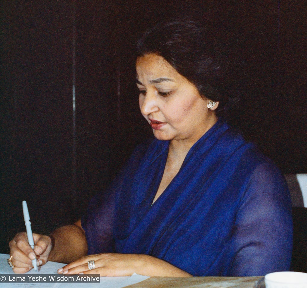 (16689_pr-3.psd) Sunita Kakaria, co-founder of the Tushita Mahayana Meditation Centre (also known as Tushita-Delhi), in Shantiniketan, India, 1979. Photo by Jacie Keeley.