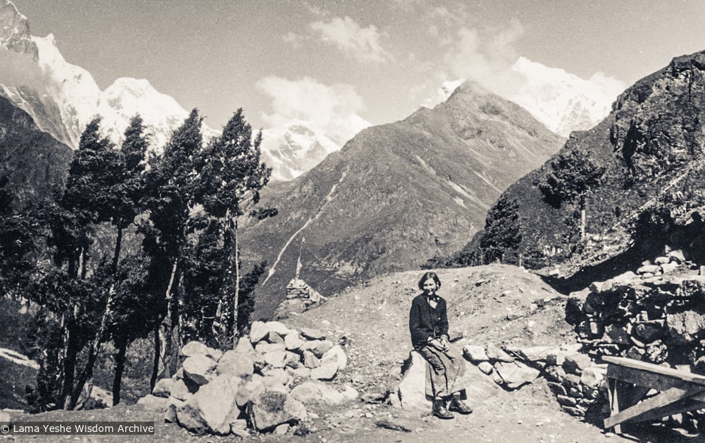 (17992_pr-3.jpg) Yeshe Khadro (Marie Obst), Lawudo Retreat Center, Nepal, 1973. Photo by Nick Ribush