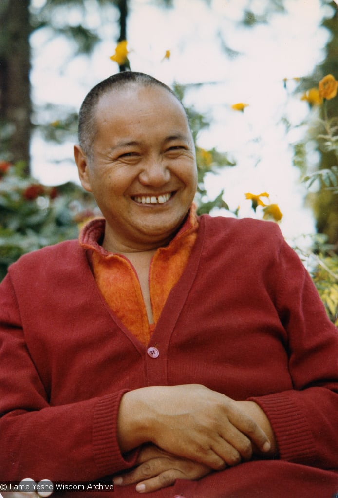 (22008_pr.tif) Lama Yeshe at Tushita Retreat Centre, Dharamsala, India, 1979.