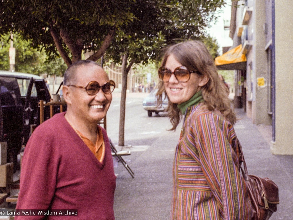 (22539_ng-3.tif) Lama Yeshe with Judy Weitzner, Berkeley, 1980.