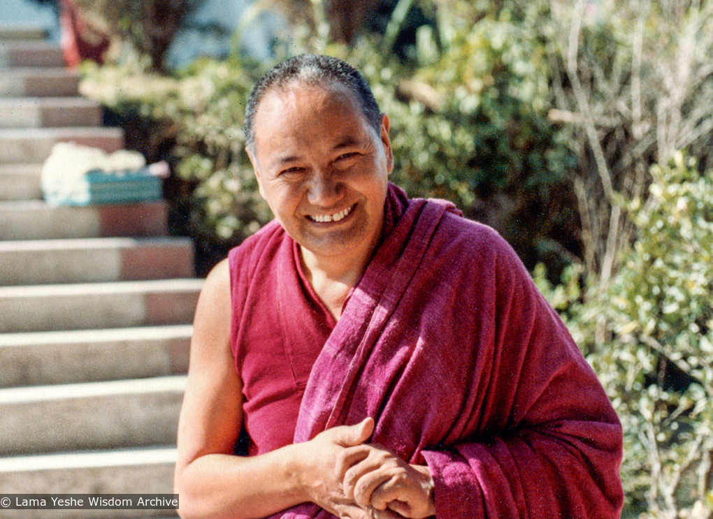 (38100_pr-3.jpg) Lama Yeshe at the 13th Kopan Meditaiton course, Kopan Monastery, Nepal, 1980. Dean Alper (donor)