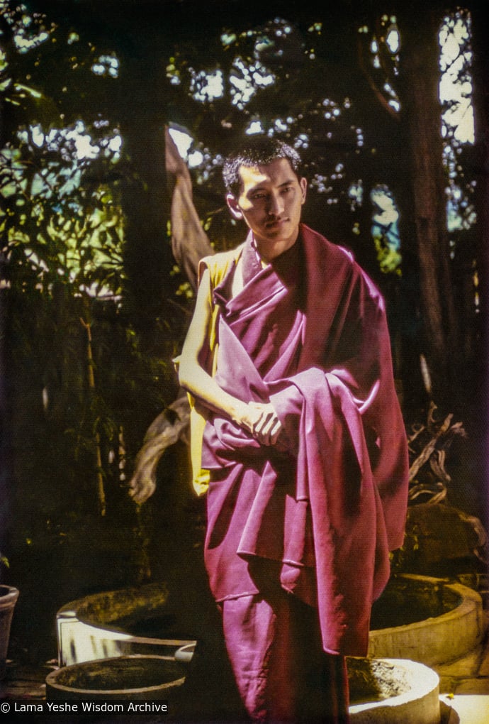 (39311_ud-3.psd) Lama Zopa Rinpoche in Honolulu, Hawaii, June 1975. Photo by Tashi, courtesy Kathleen Bryan. From Big Love: The Life and Teachings of Lama Yeshe, by Adele Hulse, forthcoming from Lama Yeshe Wisdom Archive.