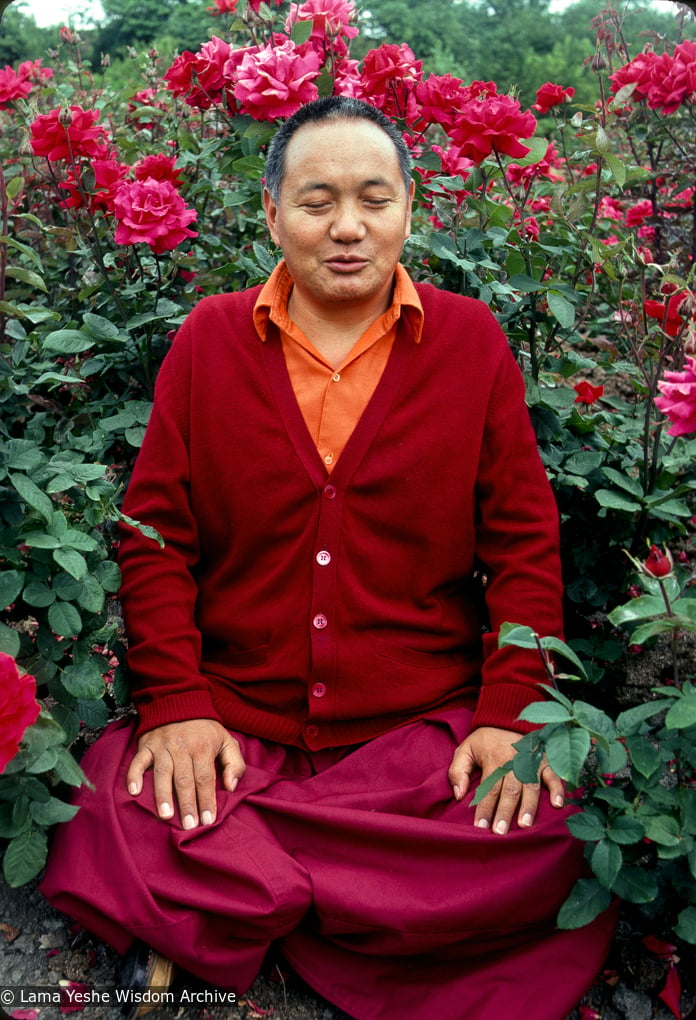 (39391_sl-3.psd) Lama Yeshe at Bloedel Floral Conservatory in Queen Elizabeth Park, Vancouver, BC, Canada, 1978. Jon Landaw (photographer)