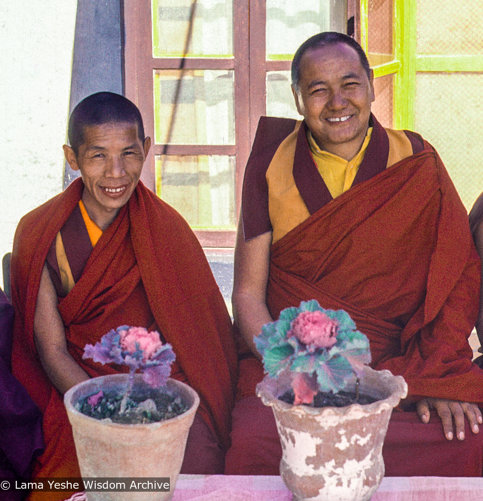 (39539_sl-3.psd) Lama Yeshe with Lama Lhundrup, Kopan, 1982.