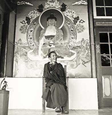 Click to view in our Image Gallery Lama Zopa Rinpoche at Tushita Retreat Centre, Dharamsala, India, 1973. Photo by Brian Beresford.