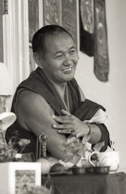 Click to view in our Image Gallery Lama Yeshe teaching at Manjushri Institute, England, 1976.