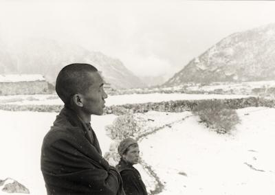 Click to view in our Image Gallery Lama Zopa Rinpoche and Zina Rachevsky at Lawudo Retreat Center, Nepal, 1969. Photo: George Luneau.