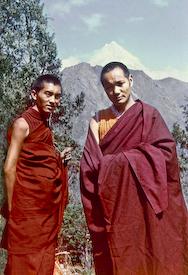 Lama Zopa Rinpoche and Lama Yeshe, Dharamsala, ca 1972.