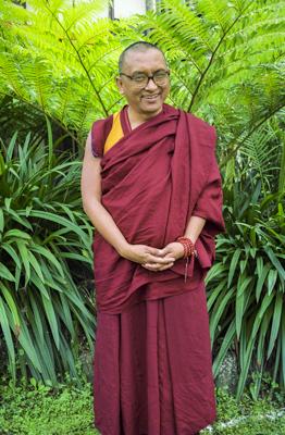 Lama Zopa Rinpoche at Chenrezig Institute, Australia, 1991. Photo: Thubten Yeshe (Augusta Alexander or TY)