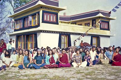 Click to view in our Image Gallery Lama Zopa Rinpoche in a group photo from the Fourth Kopan Course, spring, 1973.