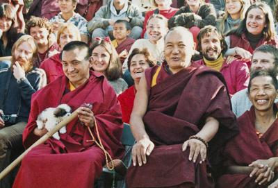 Click to view in our Image Gallery Lama Zopa Rinpoche and Lama Yeshe in group photo at the 16th Kopan Meditation Course, Kopan Monastery, Nepal, 1983.