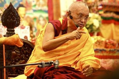 Click to view in our Image Gallery Lama Zopa Rinpoche teaching in Singapore, 2010. Photo: Tan Seow Kheng.