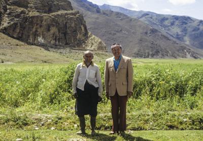 Click to view in our Image Gallery Lama Yeshe with unknown friend or relative, Tölung Dechen, Tibet, 1982.