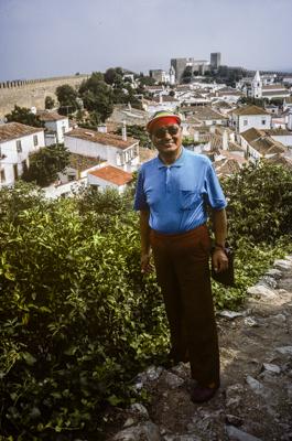 Click to view in our Image Gallery Lama Yeshe sightseeing in Lisbon, Portugal, 1983.