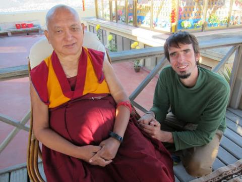 Osel with Lama Zopa Rinpoche at Kopan 2012. Photo: Ven. Roger