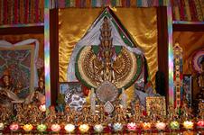 Chenrezig statue on the altar in Lama Zopa Rinpoche's room in Aptos, USA.