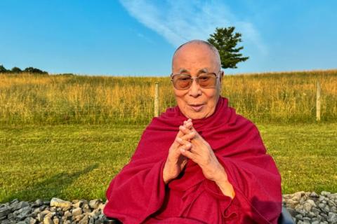 His Holiness the Dalai Lama in Upstate New York, July 2024. Photo courtesy of the Dalai Lama's Facebook page.