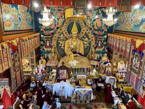 The one-year anniversary of Lama Zopa Rinpoche's passing away, Kopan Monastery, Nepal, April 2024. Photo: Stacey Martin.