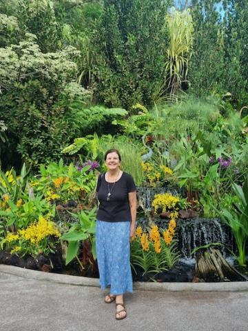 Sandy Smith at Lama Zopa Rinpoche's teachings in Singapore, August 2022.