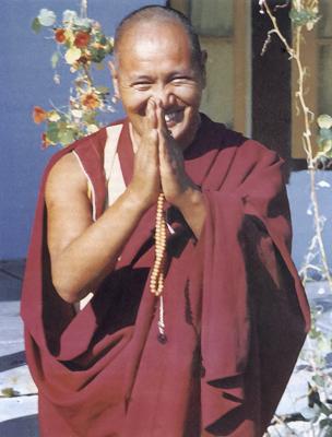 Lama Yeshe at Tushita Meditation Centre, Dharamsala, India, 1973. Photo: Brian Beresford.