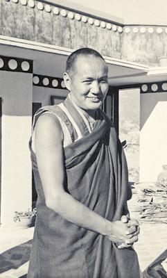Click to view in our Image Gallery Portrait of Lama Yeshe on the roof at Kopan Monastery, Kathmandu, Nepal, 1974.