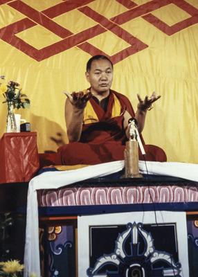 Lama Yeshe at Grizzly Lodge, California, 1980. Photo: Tom Waggoner.