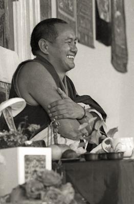 Click to view in our Image Gallery Lama Yeshe teaching, Manjushri Institute, England, 1976.