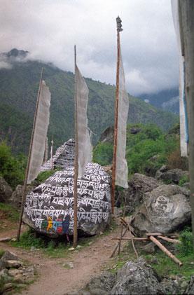 Mani stones on the way to Lawudo. Mani stones on the way to Lawudo Retreat Centre, Solu Khumbu, Nepal.