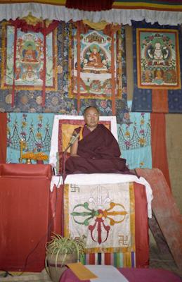 Lama Yeshe's final teaching at Kopan Monastery, Nepal, 1983. Photo: Wendy Finster.