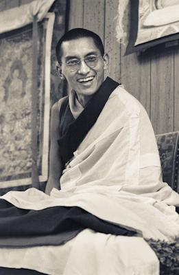 Click to view in our Image Gallery Lama Zopa Rinpoche at Lake Arrowhead, California, 1975. Photo: Carol Royce-Wilder.
