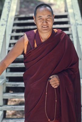 Lama Yeshe, Lake Arrowhead, California, USA, 1975. Photo: Carol Royce-Wilder.