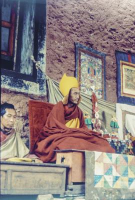 Lama Zopa Rinpoche at Lawudo Retreat Centre, Solu Khumbu, Nepal, 1979. Photo: Georges Luneau.