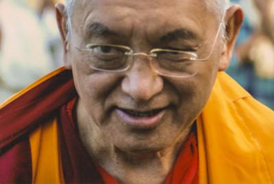 Lama Zopa Rinpoche at Milarepa Center, Vermont, for a retreat, 2010. Photo: Jim Hagan.
