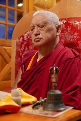 From the FPMT image collection Rinpoche during a puja at Buddha Amitabha Pure Land, USA, September 2016. Photo: Roger Kunsang.