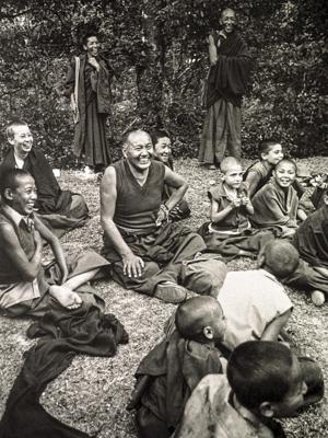 Click to view in our Image Gallery Lama Yeshe and the Mount Everest Centre boys enjoying a picnic at the Hindu water gardens, Kathmandu, Nepal, 1979.