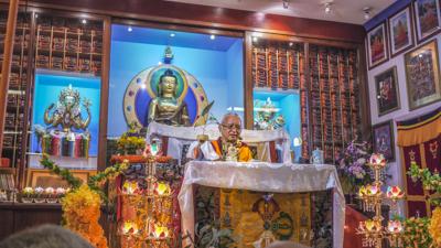 Click to view in our Image Gallery Lama Zopa Rinpoche teaching in Singapore, 2010. Photo: Ven. Thubten Kunsang.