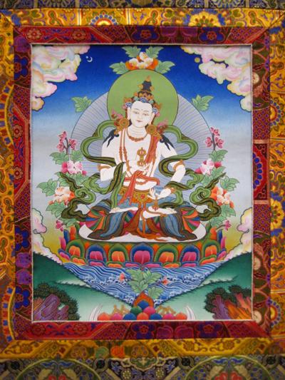 Vajrasattva, painted by Nepali-Tibetan artists, Photo courtesy of FPMT.