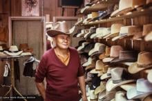 (04599_pr-3.psd) Lama Yeshe in the cowboy hat store, Reno, Nevada, 1980.