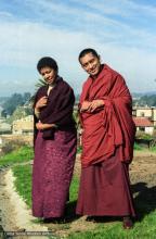 (05841_ng-3.jpg) Max Mathews and Lama Zopa Rinpoche, Aptos, California, 1984. Åge Delbanco (photographer)